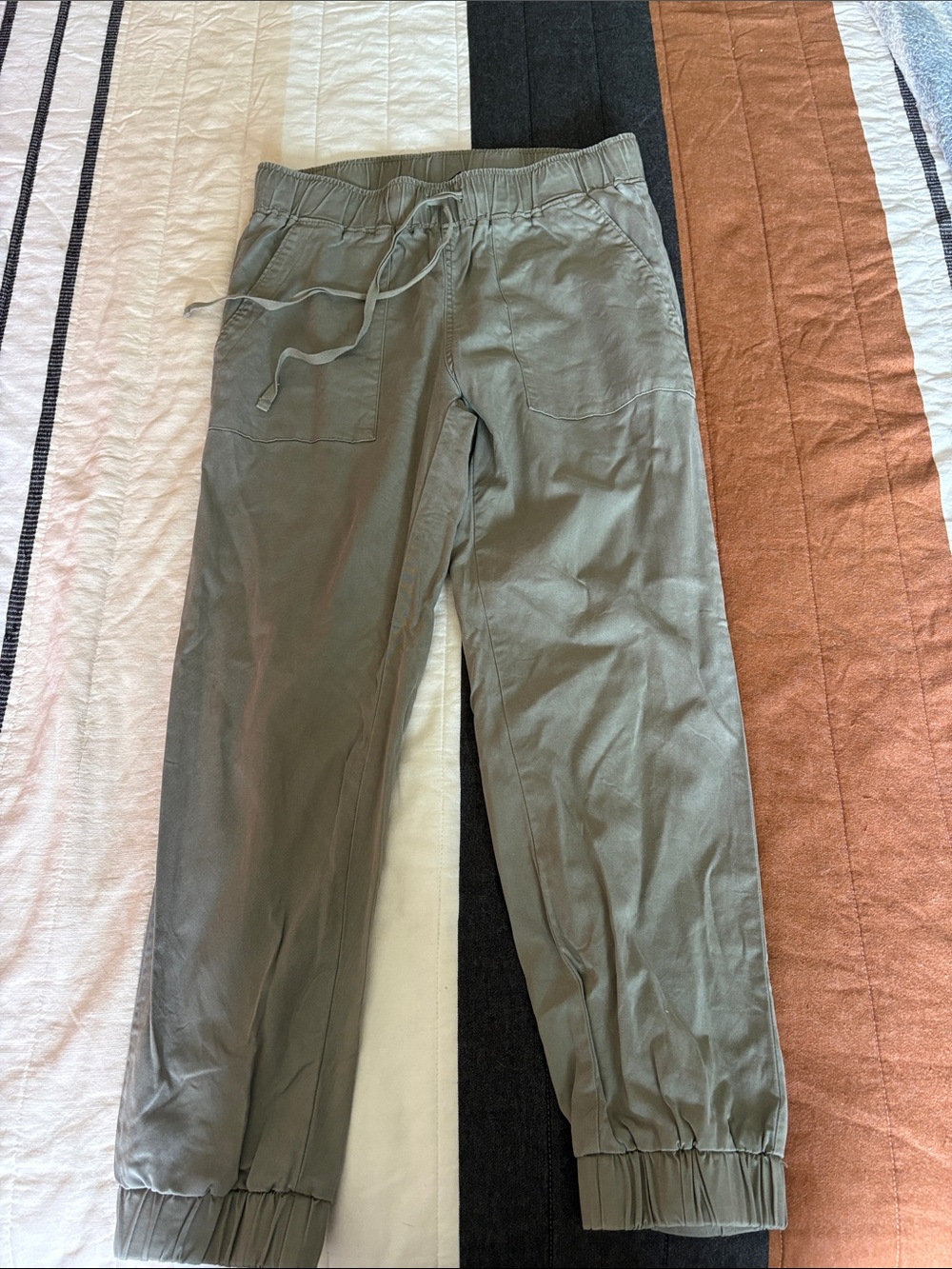 Buffalo David Bitton Olive Green Drawstring Ankle Pants